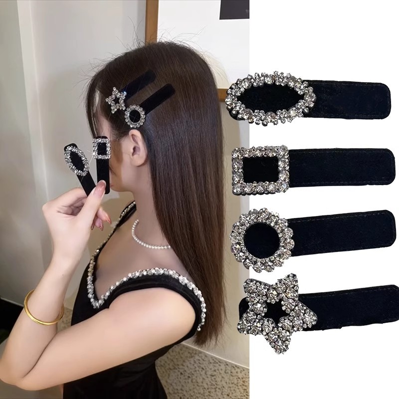 Velvet Pearl Kẹp tóc nhỏ dễ thương 2024 phụ kiện mũ phía trán mới