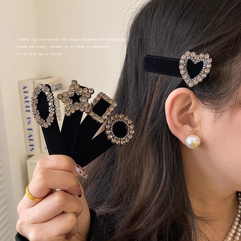 Velvet Pearl Kẹp tóc nhỏ dễ thương 2024 phụ kiện mũ phía trán mới