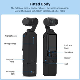 Dành cho DJI OSMO POCKET 3, vỏ silicon máy ảnh, vỏ ống kính, phụ kiện chặn ánh sáng màn hình