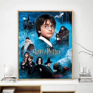 MOZI✨30 * 40cm / 40 * 50cm Harry Potter tranh tô màu theo số tranh số hóa tranh sơn dầu số hoá diy Tranh sơn dầu kỹ thuật số Vẽ tay Tranh tô màu Tranh kỹ thuật số Tranh nhồi bông Hoạt hình Tranh sơn dầu Hoạt hình Tranh trang trí