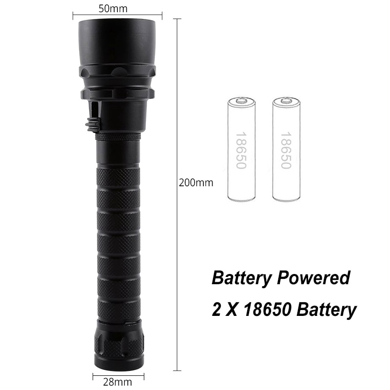 Đèn pin lặn chuyên nghiệp 8000 lumens, chống nước, dùng cho lặn sâu tới 100m