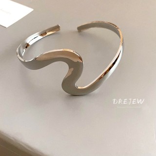 DREJEW Vòng tay sóng phong cách lạnh thời trang sang trọng nhẹ nhàng mới, trang sức đơn giản và cao cấp lắc tay bạc