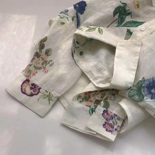 Phong Cách Hàn Quốc Nữ Nữ Rời Hoa Áo Sơ Mi Dài Tay Baju Baju Wanita Lengan Panjang Kemeja