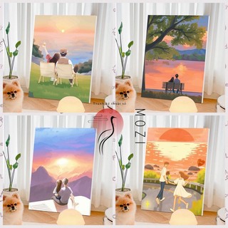 MOZI✨30 * 40cm / 40 * 50cm vài nhân vật tranh tô màu theo số tranh số hóa tranh sơn dầu số hoá Cặp Đôi Phong Cảnh Kỹ Thuật Số Tranh Sơn Dầu Tự Làm Nhồi Bông Tranh Tay Tranh Acrylic Tranh Tùy Chỉnh Tranh Tô Màu Tranh Trang Trí