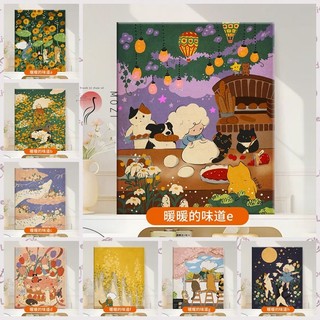 MOZI✨30 * 40cm / 40 * 50cm Nhân Vật Hoạt Hình tranh tô màu theo số tranh số hóa tranh sơn dầu số hoá Tự Làm Kỹ Thuật Số Tranh Sơn Dầu Acrylic Đầy Tranh Vẽ Tay Tranh Kỹ Thuật Số Tranh Hoạt Hình Tranh Sơn Dầu Sơn Màu