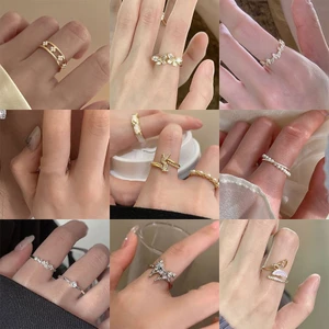 Nhẫn ngọc trai hoa bướm Hàn Quốc nhẹ nhàng sang trọng zircon ngón trỏ nhẫn thời trang tất cả phụ kiện tay cao cấp