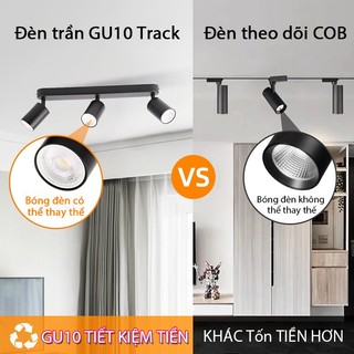 CANMEIJIA Đèn Led theo dõi GU10 Trọn bộ Đèn đường ray tuyến tính Đèn chiếu sáng COB Bóng đèn có thể thay thế Đèn trần Led nhôm Đèn trong nhà hiện đại cho cửa hàng phòng khách Trang trí học tập