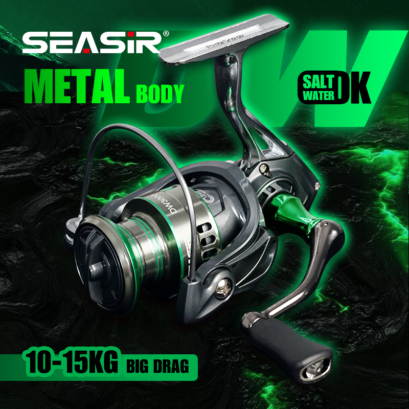 Máy Câu Seasir DW 1000-7000 Max Kéo 15kg 14 + 1 BB Máy Quay Toàn Kim Loại Nước Mặn Kim Loại Ống