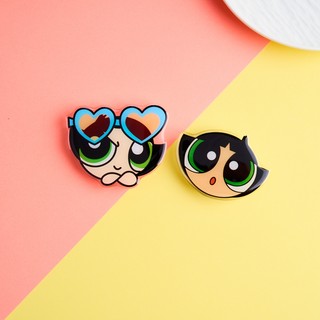 Giá Đỡ Điện Thoại Di Động Powerpuff Bé Gái Túi Khí Gấp Lười Chống Sốc Vòng Khóa Có Thể Thu Vào