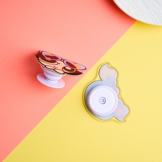 Giá Đỡ Điện Thoại Di Động Powerpuff Bé Gái Túi Khí Gấp Lười Chống Sốc Vòng Khóa Có Thể Thu Vào