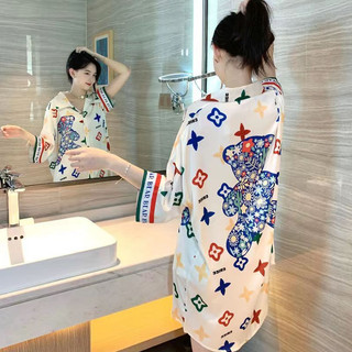 Bộ Đồ Ngủ Pijama Cỡ Lớn Phong Cách Phương Tây Thời Trang Mùa Hè Hàng Mới Phổ Biến