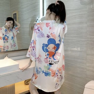 Bộ Đồ Ngủ Pijama Cỡ Lớn Phong Cách Phương Tây Thời Trang Mùa Hè Hàng Mới Phổ Biến