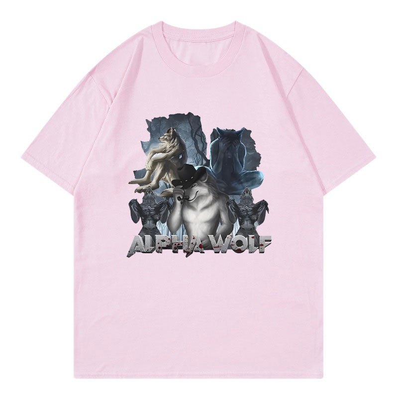 Sói Ripping Meme Ngộ nghĩnh Áo Alpha Wolf, Người sói Nghĩa đen Tôi Áo thun họa tiết Nam Thời trang Hip Hop Áo thun Cotton quá khổ