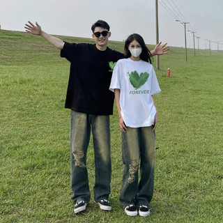 HIIXIIVI Thương Hiệu Mới 100% Cotton Unisex Áo Thun Nữ Tay Ngắn Nam Nữ Baggy Cổ Tròn Rời In Độc Đáo Cặp Đôi Tee