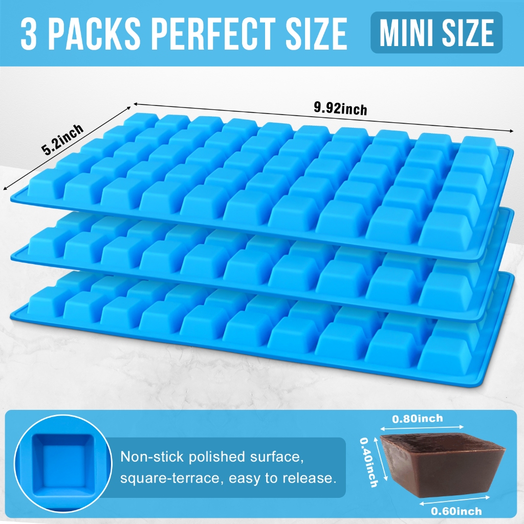 Ảnh Khuôn sô cô la silicon sân thượng vuông Mini Walfos 50 buồng - Khuôn kẹo silicon chống dính Walfos, Khuôn silicon thích hợp cho sô cô la, kẹo, kẹo dẻo, thạch, đá viên 3