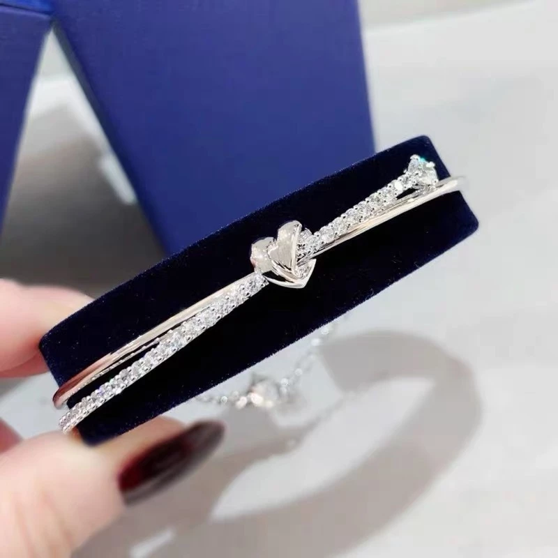 Vòng tay LIFELONG HRT Vòng tay nữ Vòng tay bạc thiên nga pha lê thời trang hợp thời trang Trang sức Quà tặng ngày lễ Sinh nhật nữ quà tặng trang sức nữ Quà tặng Giáng sinh Bộ Swaro