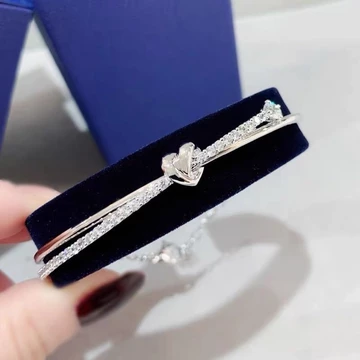 Vòng tay LIFELONG HRT Vòng tay nữ Vòng tay bạc thiên nga pha lê thời trang hợp thời trang Trang sức Quà tặng ngày lễ Sinh nhật nữ quà tặng trang sức nữ Quà tặng Giáng sinh Bộ Swaro