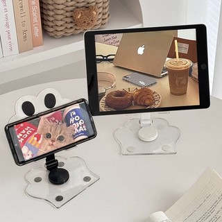 trong suốt giá đỡ máy tính bảng sang trọng giá đỡ điện thoại di động tại nhà để bàn để xem phim truyền hình và xem hiện Cat Claw Acrylic Phone Holder【Chiosala12】