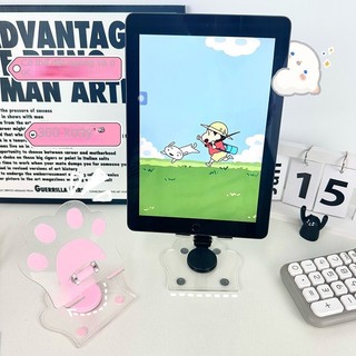 trong suốt giá đỡ máy tính bảng sang trọng giá đỡ điện thoại di động tại nhà để bàn để xem phim truyền hình và xem hiện Cat Claw Acrylic Phone Holder【Chiosala12】