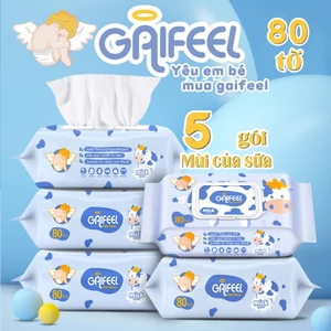 GAIFEEL khăn giấy ướt Sữa thơm em bé ướt khăn lau 5gói/400chiếc