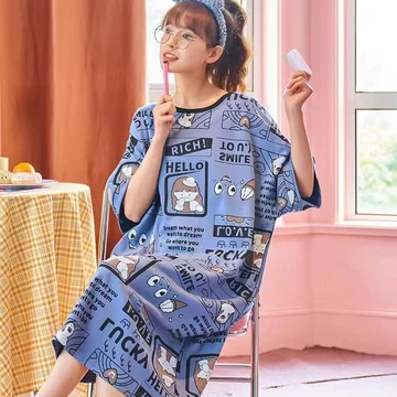 Bộ Đồ Ngủ Nữ Phiên Bản Hàn Quốc Bộ Đồ Ngủ Thường Ngày Váy Ngủ Hoạt Hình Bộ Đồ Ngủ Dễ Thương Mùa Hè Rời Thoải Mái Váy Ngủ Ngắn Tay Bộ Đồ Ngủ Bộ Đồ Gia Đình Ngọt Ngào Dễ Thương Bộ Đồ Ngủ Bé Gái Kích Thư