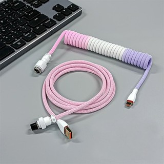 [24 Màu] Bàn phím cơ cuộn Aviator tùy chỉnh hai tay Cáp cuộn dây bện USB-C Type C