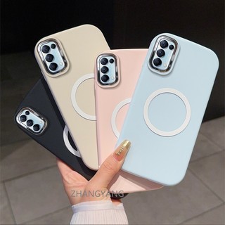 Ốp Lưng Cho OPPO Reno4 reno5 reno 5k Ốp Điện Thoại TPU Silicon Chức Năng Từ Tính Vỏ Mềm Có Màu Hoạt Hình Chống Sốc Và Chống ố