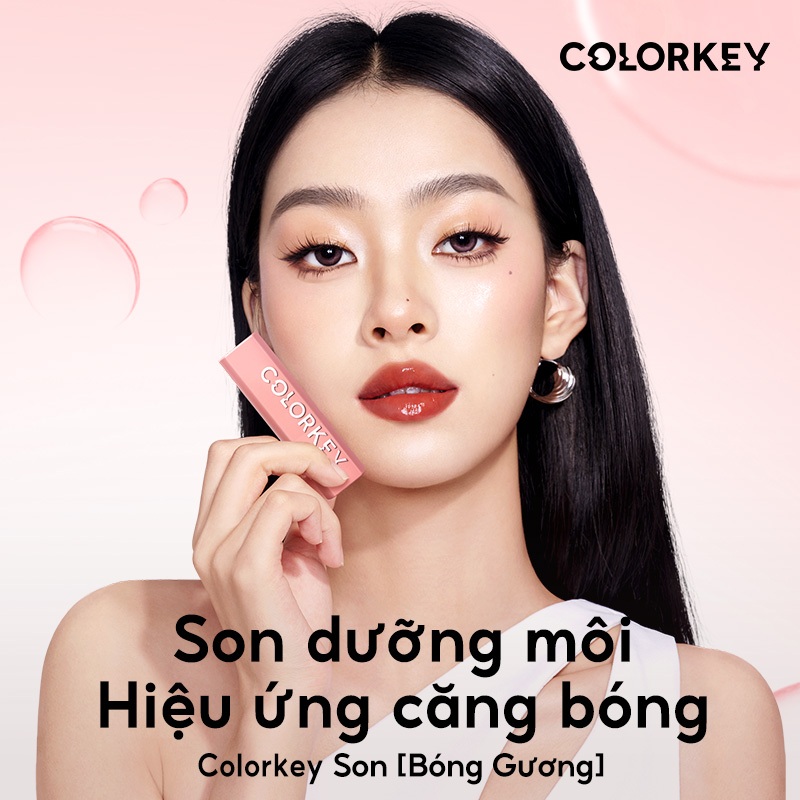Ảnh Son môi dưỡng ẩm bóng trang điểm 2 trong 1 COLORKEY 3g 3