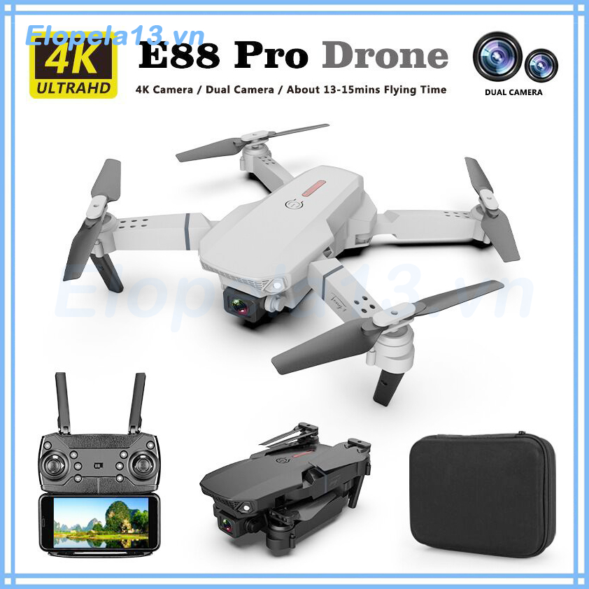 Flycam E88 Pro, 2 camera 4K,pin 1800mah ( tặng túi đựng) | Shopee Việt Nam