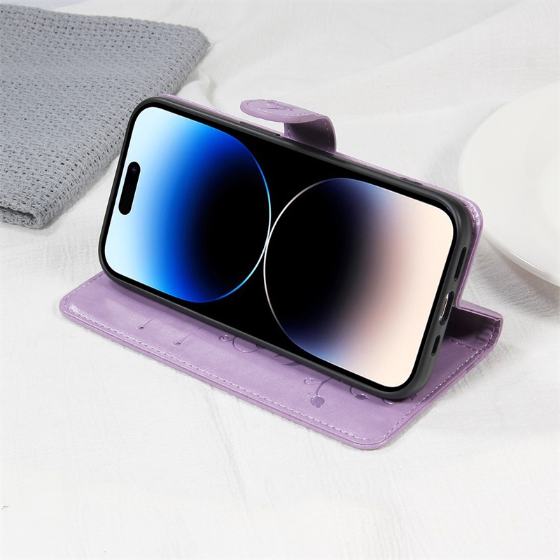 Ốp Lưng Cho iPhone 13 12 Mini 11 Pro 6 6s 7 8 Plus X Xr Xs Max SE 2 3 4 2020 2022 2024 16E 17E Vỏ Ví Lật Sang Trọng Bao Da PU Có Dây Buộc
