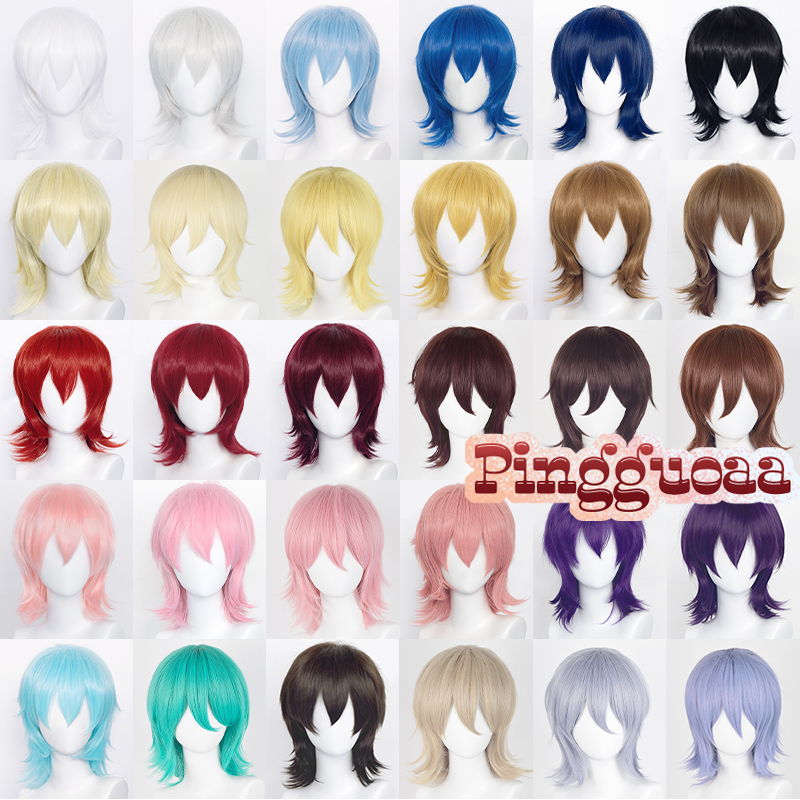 【Manmei】37cm Unisex Cosplay Wigs Universal Cos Extend Upturned Short ...