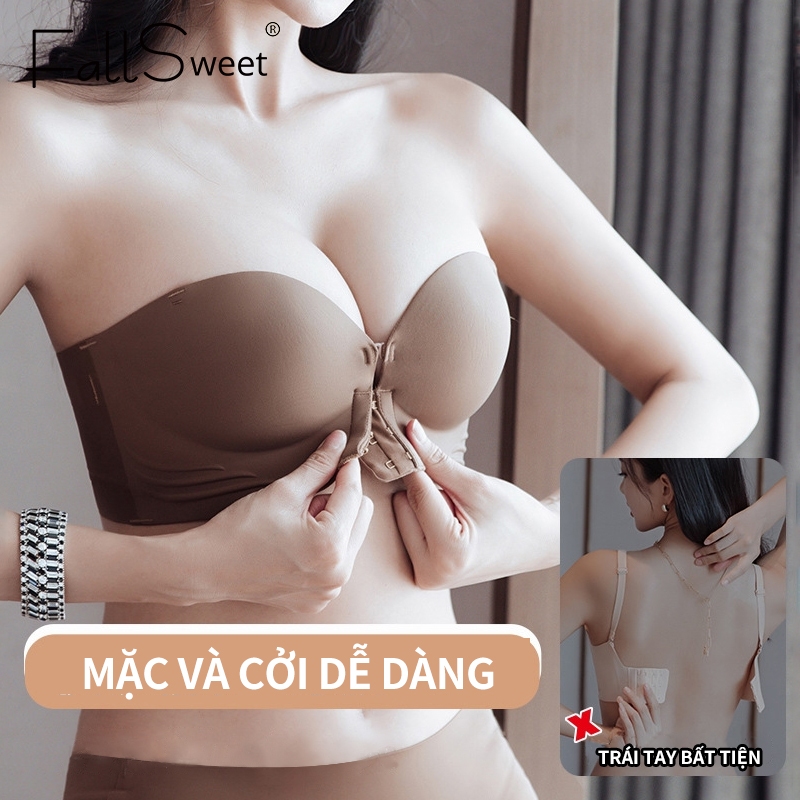Ảnh FallSweet 3CM Dày Trước Đóng Áo Ngực Dành Cho Nữ quây Push Up Đồ Lót Vô Hình Không Dây Chống Trơn Trượt Thần Mật Nâng Ngực Đồ Lót 4