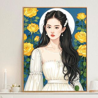 MOZI✨30 * 40cm / 40 * 50cm cô gái hoa hồng tranh tô màu theo số tranh số hóa tranh sơn dầu số hoá Hoa Hồng Cô Gái Số Tranh Sơn Dầu Tự Làm Đầy Tranh Sơn Màu Số Tranh Sơn Màu Acrylic Tranh Sơn Dầu Vẽ Tay Tranh Vẽ Tranh Trang Trí