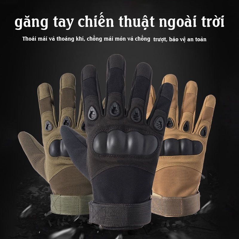 Găng tay xe máy chống trơn trượt, bảo vệ full ngón/nửa ngón cho thể dục ngoài trời và thể thao