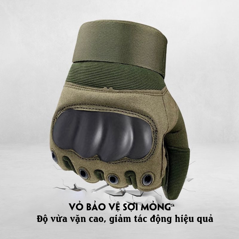 Găng tay xe máy chống trơn trượt, bảo vệ full ngón/nửa ngón cho thể dục ngoài trời và thể thao