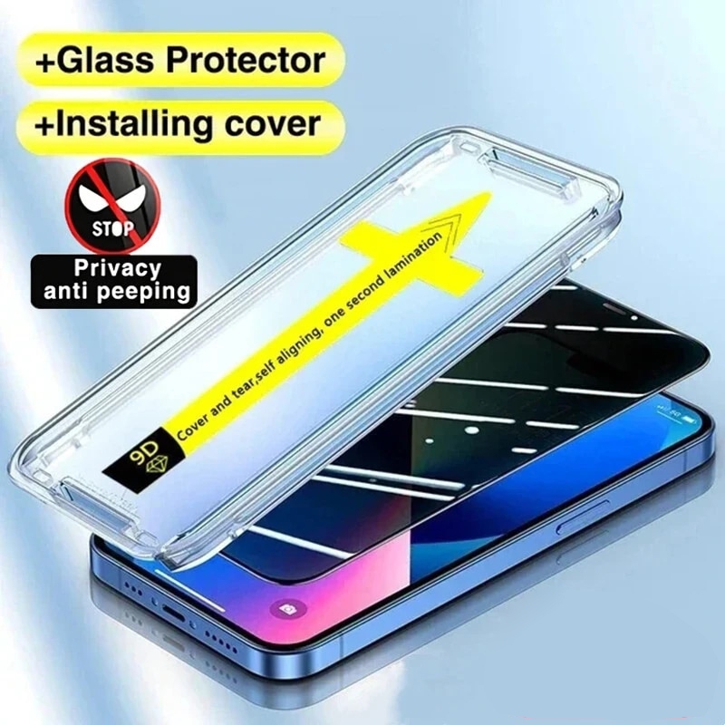 Tự Động Căn Chỉnh Dễ Dàng Lắp Đặt Chống Gián Điệp Riêng Tư Toàn Bộ Kính Cường Lực Samsung Galaxy A73 A72 A53 A52 A52S A33 A32 A23 A22 A13 A12 4G 5G Phụ Kiện Phim Bảo Vệ Màn Hình