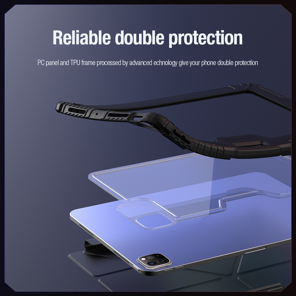 Nillkin Cho iPad Pro 11 13 M4 M5 2024 2025 Ốp Lưng Đa Góc Gấp Da PU Vỏ Thông Minh Bảo Vệ Camera Vỏ Trượt Ống Kính Vỏ Có Giá Đỡ Bút