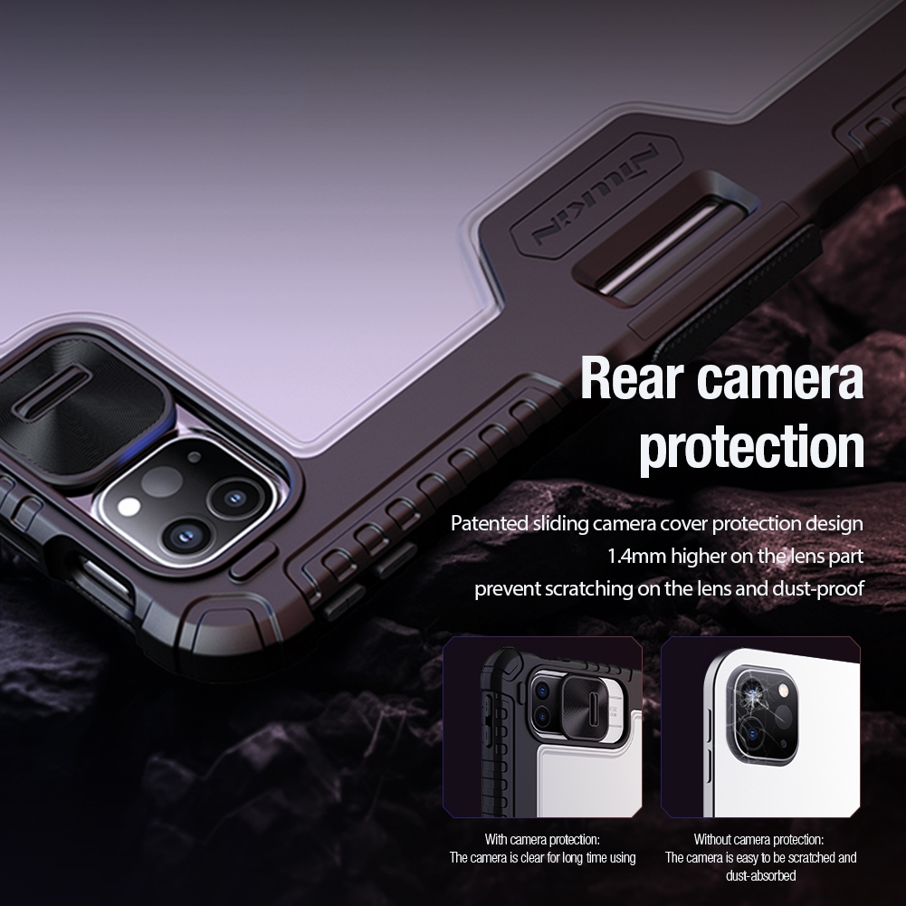 Nillkin Cho iPad Pro 11 13 M4 M5 2024 2025 Ốp Lưng Đa Góc Gấp Da PU Vỏ Thông Minh Bảo Vệ Camera Vỏ Trượt Ống Kính Vỏ Có Giá Đỡ Bút