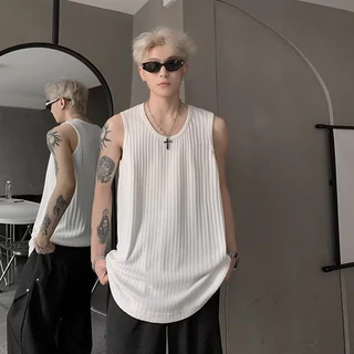 Mùa Hè Mỏng Thường Ngày Thiết Kế Thời Trang Sense Vest Nam 2024 Thanh Niên Thể Thao Rời Đáy Áo Thun Không Tay Nam M-3XL