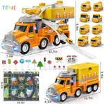 Temi Xe Ô Tô Đồ Chơi Xe Tải 9 Trong 1 Âm Nhạc Ánh Sáng Xe Tải Gara Ô Tô Di Động Bản Đồ Xây Dựng Đánh Dấu Quán Tính — ảnh 8