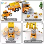 Temi Xe Ô Tô Đồ Chơi Xe Tải 9 Trong 1 Âm Nhạc Ánh Sáng Xe Tải Gara Ô Tô Di Động Bản Đồ Xây Dựng Đánh Dấu Quán Tính — ảnh 7