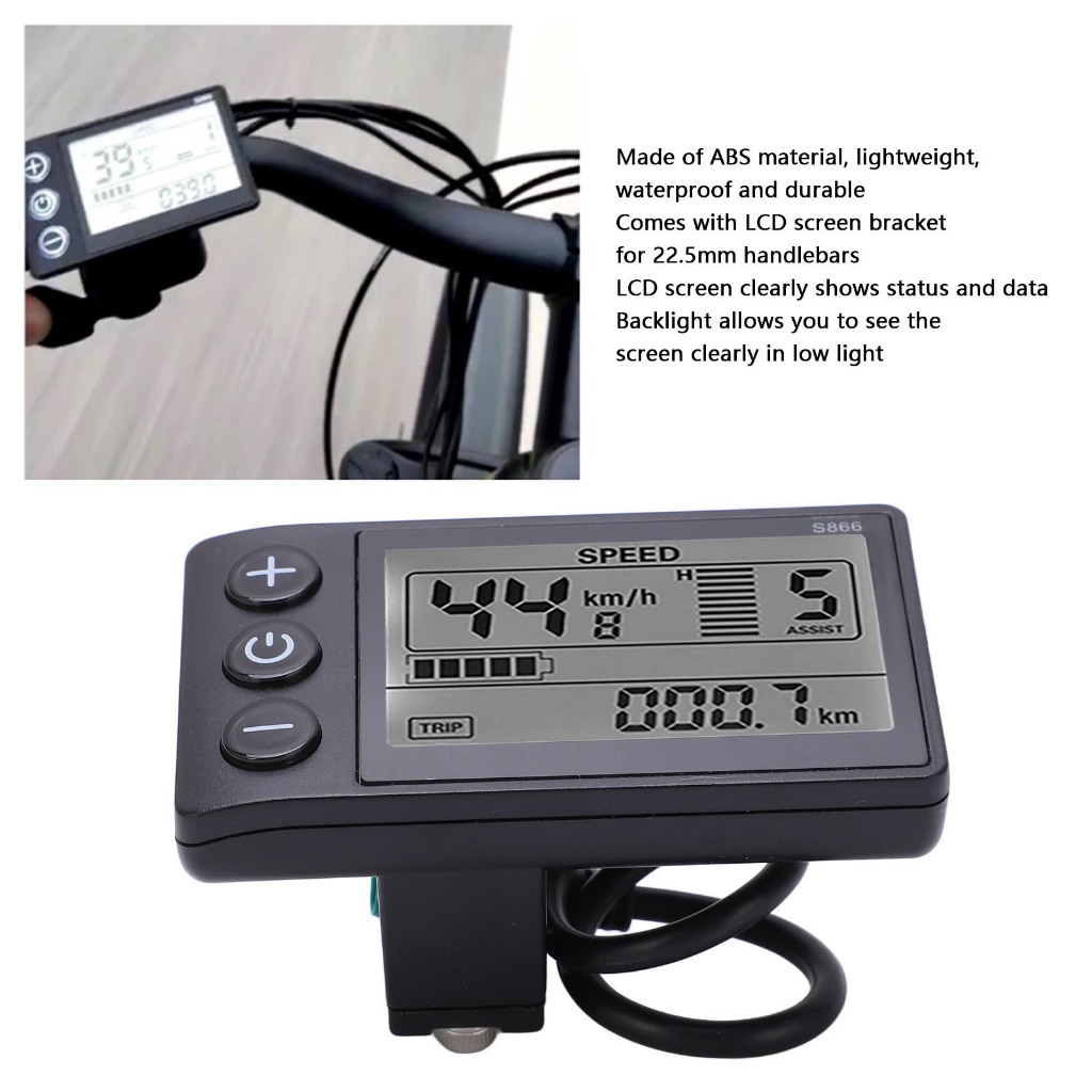 (Ready Stock) 1buycart1 Dành Cho Xe Đạp Điện Màn Hình LCD S866 24V/36V/48V Xe Đạp Điện Tử Xe Đạp Điện LCD Phần Cắm
