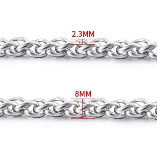 Vòng cổ dây chuyền xoắn bằng thép không gỉ dành cho nam và nữ Phụ kiện trang sức DIY dày