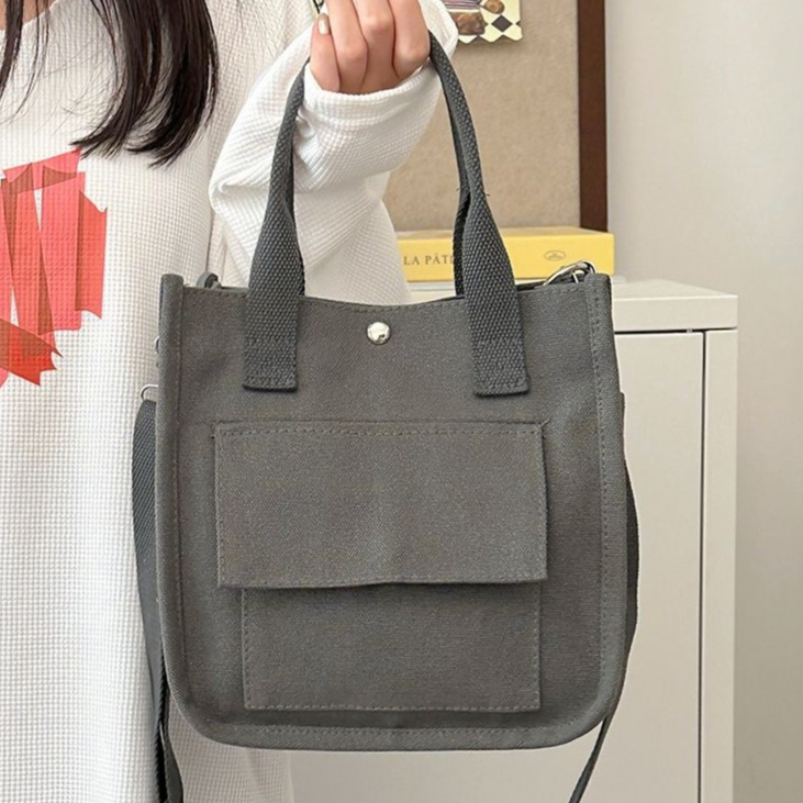 Túi đeo vai Nhật Bản Túi vải đeo vai Túi vải hai mặt Túi Tote ba chiều Túi vải Reticule Túi đeo chéo đa chức năng đơn giản Túi Tote đeo vai