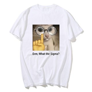 Erm, Sigma gì? Ngộ nghĩnh Meme Áo nam Nữ Silly Mèo Hài Hước In Hình Thời Trang Áo Cotton Cổ Tròn Dễ Thương Oversize Dạo Phố