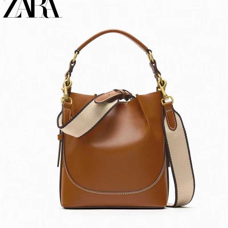 Túi xô nữ ZARA túi đeo vai rộng dung tích lớn thời trang Túi đeo chéo vai đơn