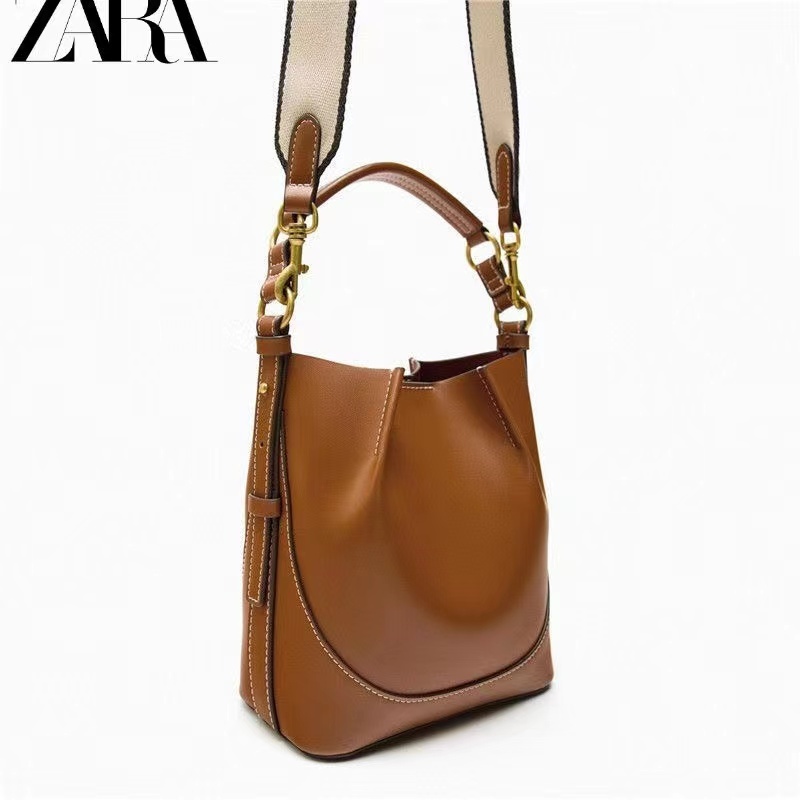 Túi xô nữ ZARA túi đeo vai rộng dung tích lớn thời trang Túi đeo chéo vai đơn