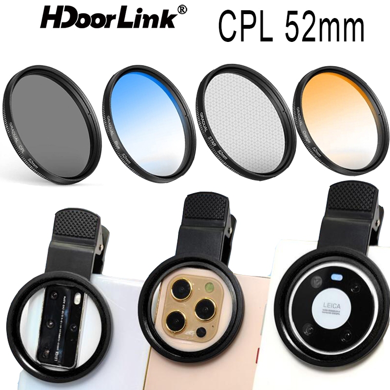 Ảnh Thấu kính lọc CPL HDOORLINK 52mm phân cực cho điện thoại di động 1