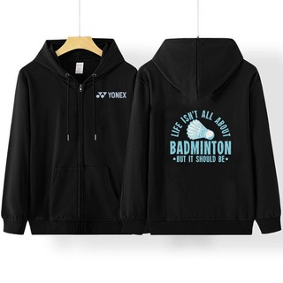 Áo hoodie thể thao 2024 YONEX áo khoác cầu lông mới, thoải mái và thấm mồ hôi leng keng nam và nữ ngoài trời dáng rộng hàng đầu