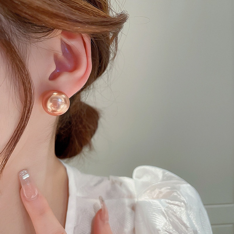Bạc kim bánh mì hạt bông tai ngọc trai thời trang Pháp đi lại đinh tán retro khí chất nhẹ bông tai sang trọng bán buôn nữ